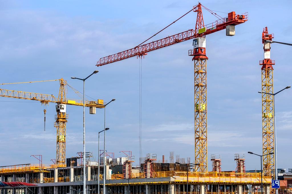 Construction cranes over new housing development in Limerick